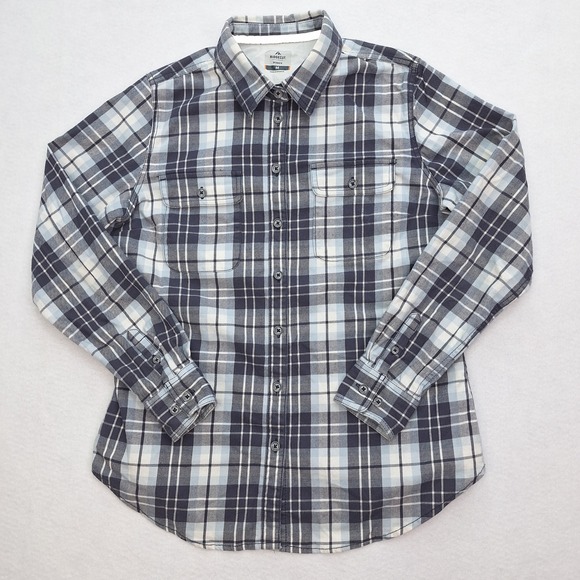 Ridgecut Tops - RidgeCut Toughwear Shirt Womens Medium Blue Plaid Flannel Long Sleeve Button Up